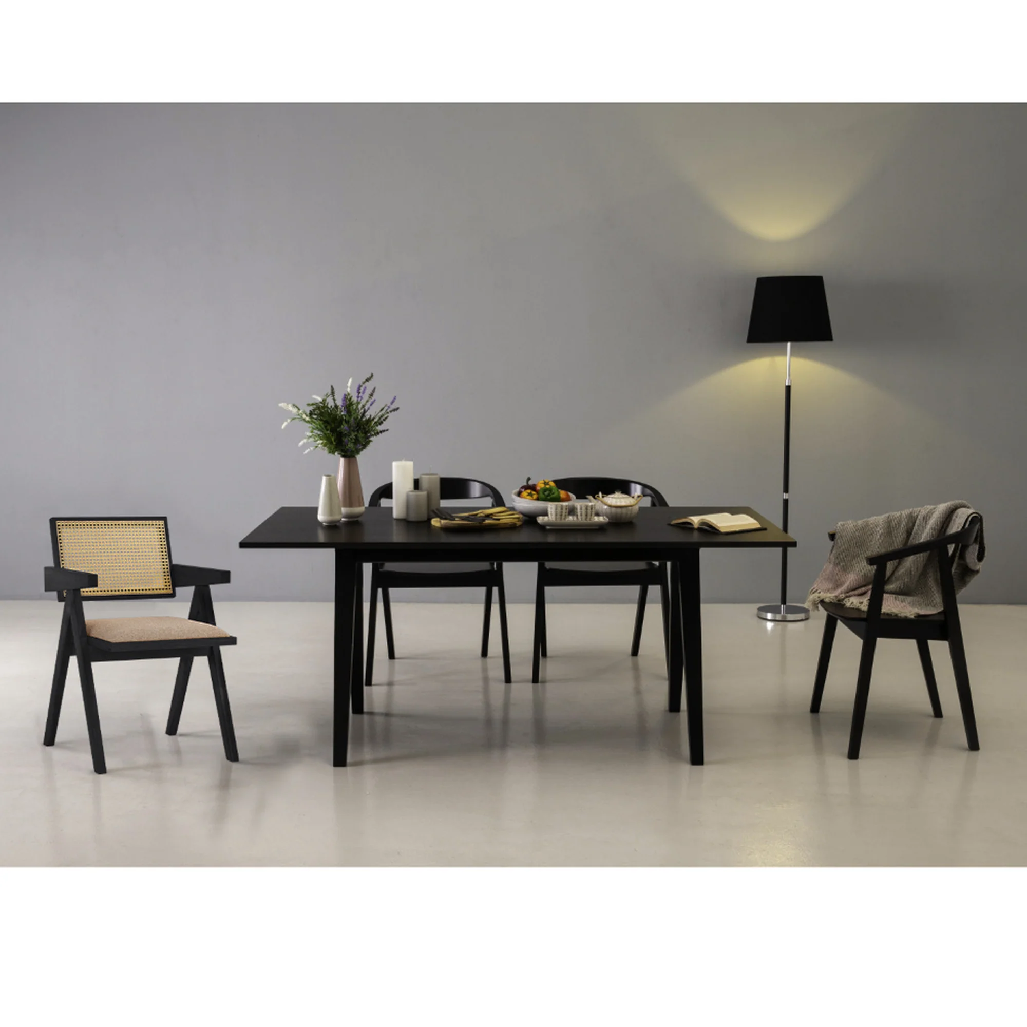 KAIRI Dining Chair - Black & Rattan - Image 6